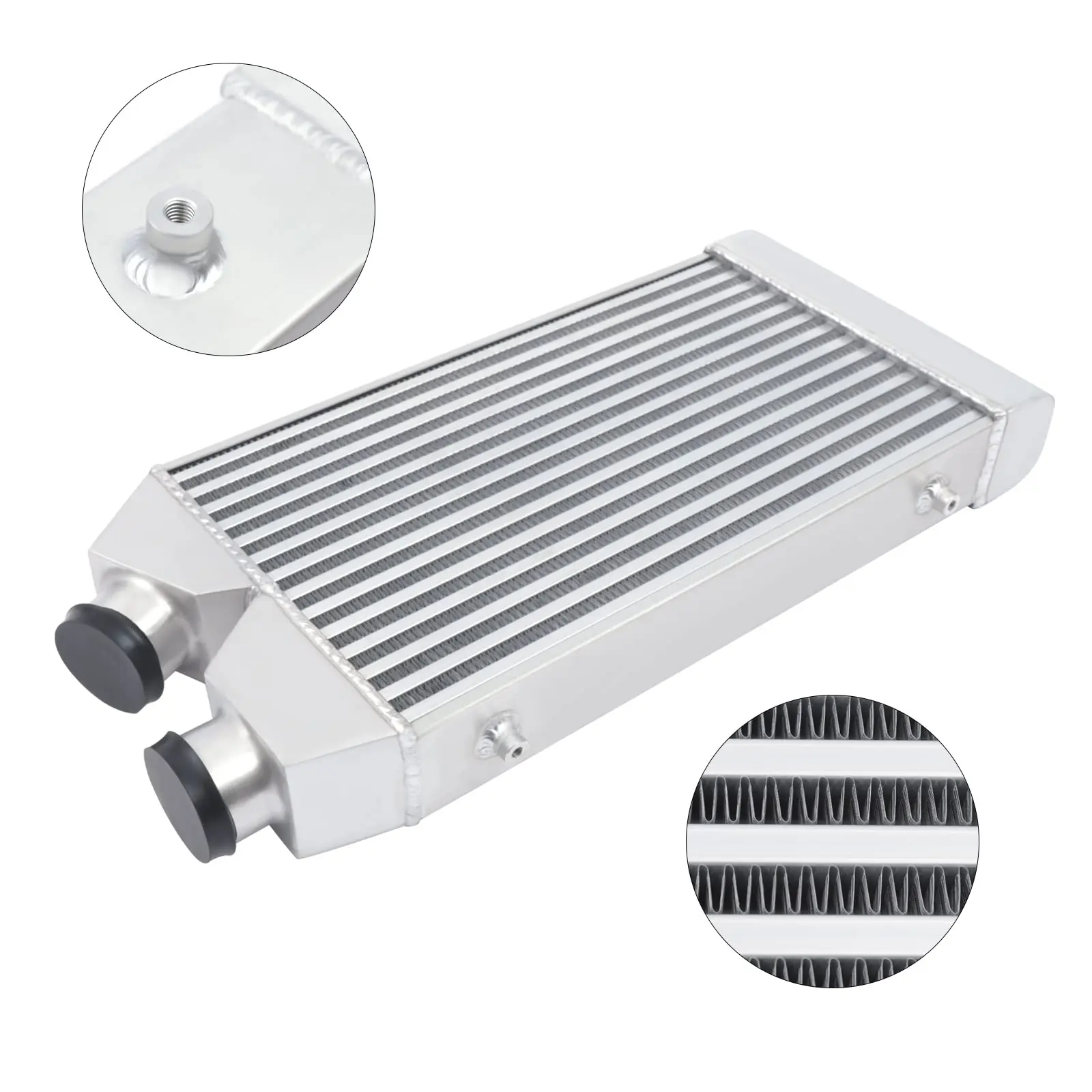 Intercooler universale Alumiihin con ingresso e uscita da 2,5" Z-036A Intercooler con montaggio frontale turbo su un lato per tutte le auto e i camion Sil