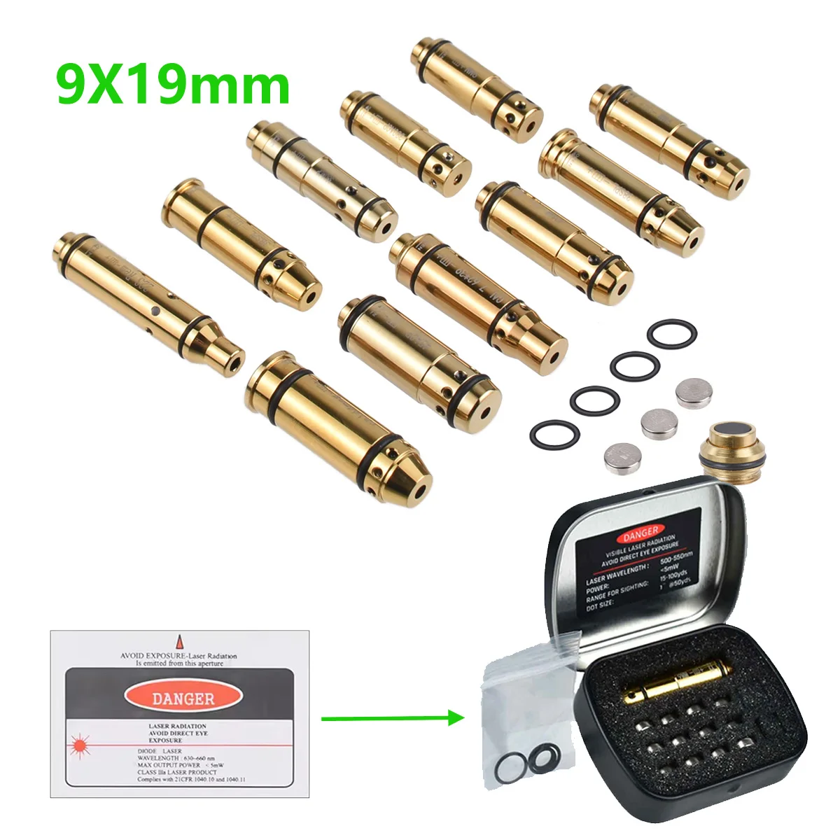 

Tactical Training Laser Bullet 9mm Bore Sight Cal For Dry Firing Training 9X19mm 40S&W Hunting Red Dot Laser Training Bore Sight