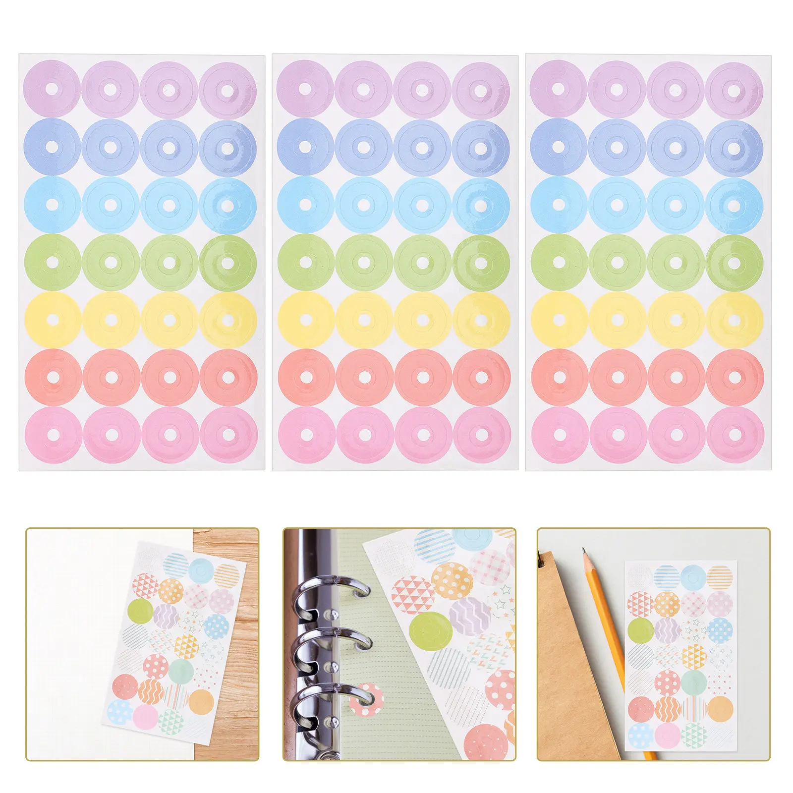 

20 Sheets Paper Hole Reinforcement Stickers Strong Adhesive Hole Reinforcers for Binder Ring Pages School Office Home DIY