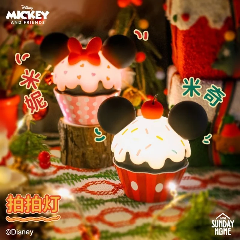 

Disney Mickey Minnie cartoon cute cake touch light creative Kawaii atmosphere lamp desktop ornament Christmas gift wholesale