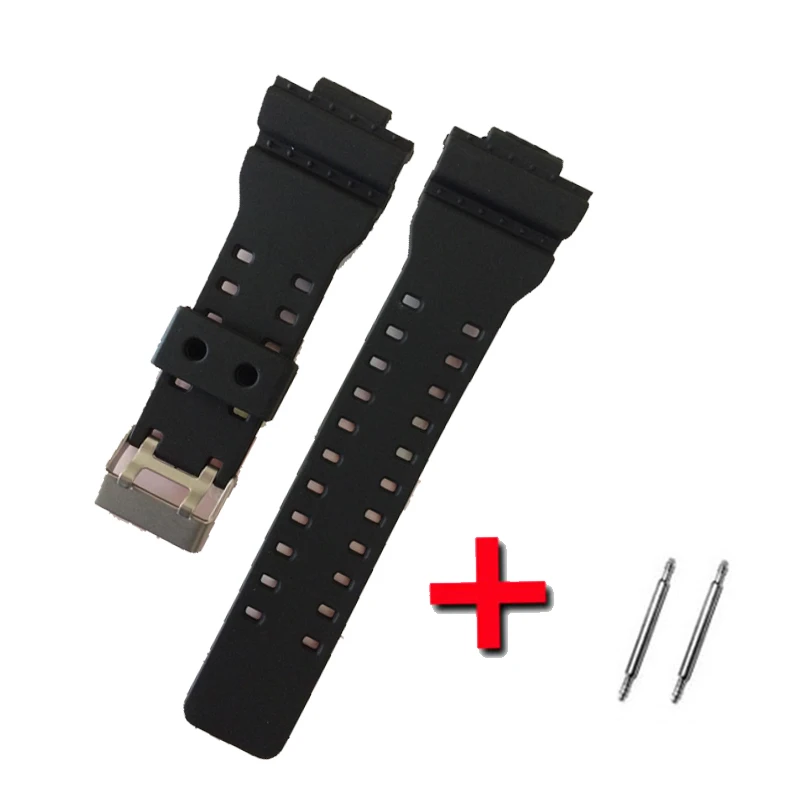 16mm Silicone Rubber Watch Band Strap Fit For GA110 GA100 Replacement Black Waterproof Watchbands Accessories GD-100 G-8900