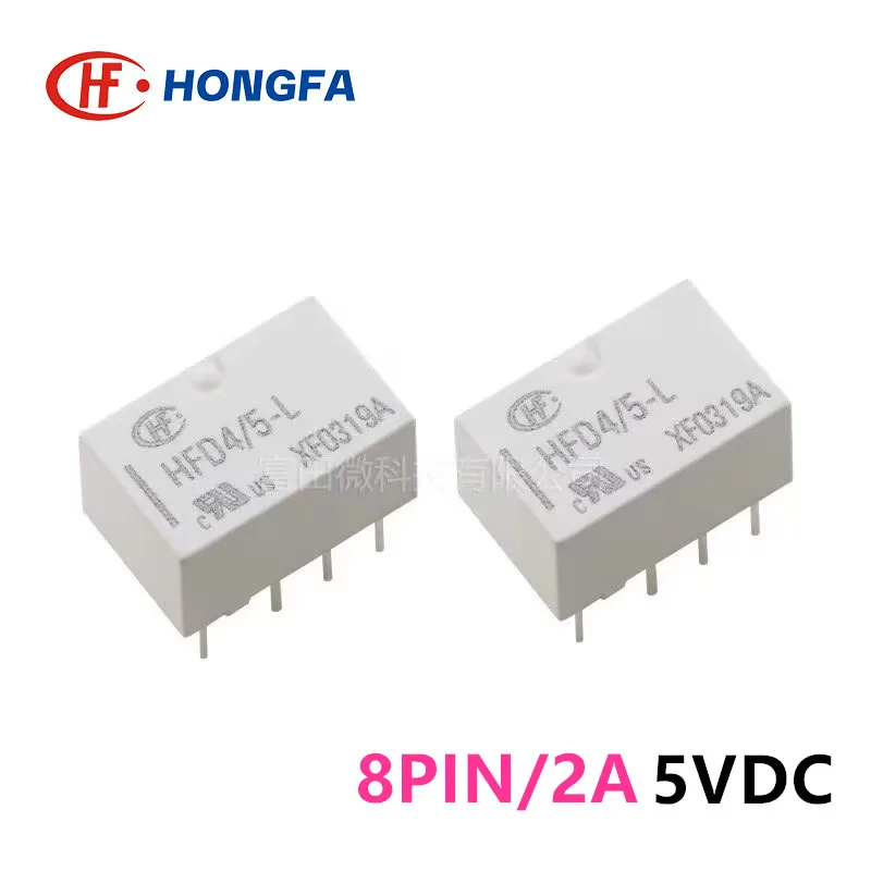 

5Pcs HONGFA HFD4/5-L Relay 5VDC 8PIN 2A Single Coil Magnetic Retention Signal Relay for Electronics Market