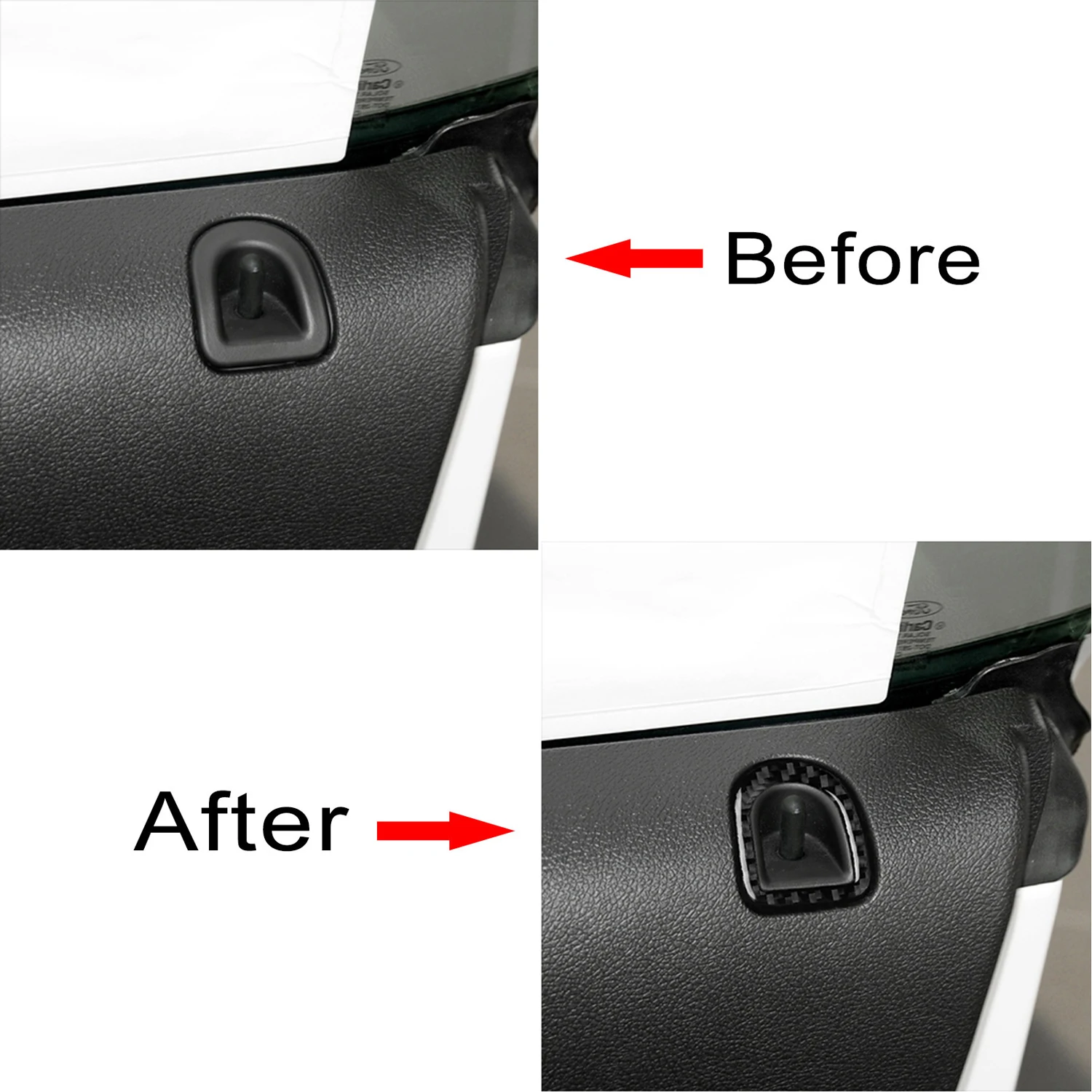 لفورد موستانج 2009-2014 باب السيارة قفل دبوس مقبض الباب ملصق مائي ألياف الكربون الداخلية غطاء الكسوة موستانج اكسسوارات #5