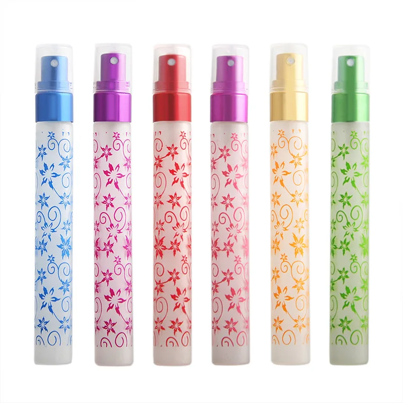 1pcs Frosted Printed 10ml Glass Perfume Spray Bottles Atomizer Empty Refillable Portable Mini Parfum Bottle