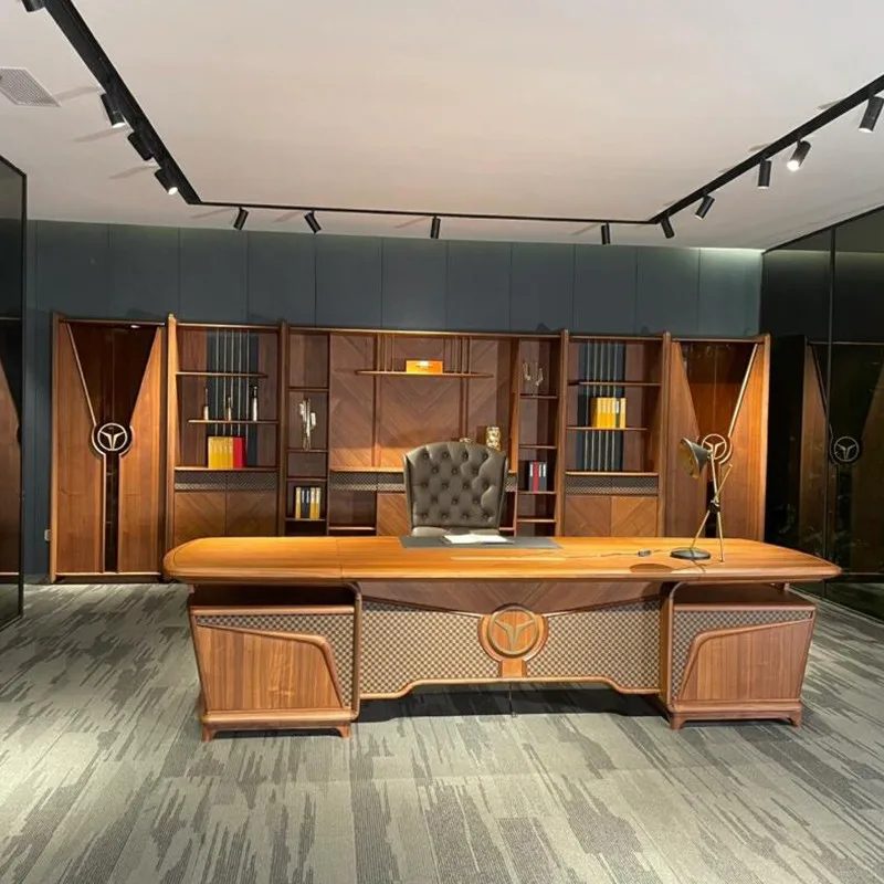 

Light Luxury Wooden Office Desk Executive Reception Designer Storage Computer Desks Unique Conference Schreibtisch Furniture