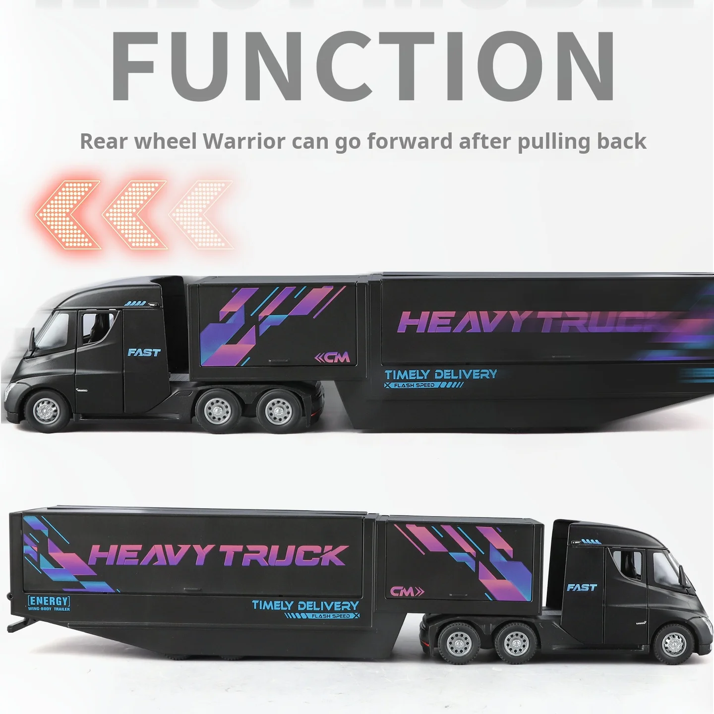 Alloy model car Container transport vehicle model Diecast car Model with Sound &Light Pull Back Boys Gift collectible toys