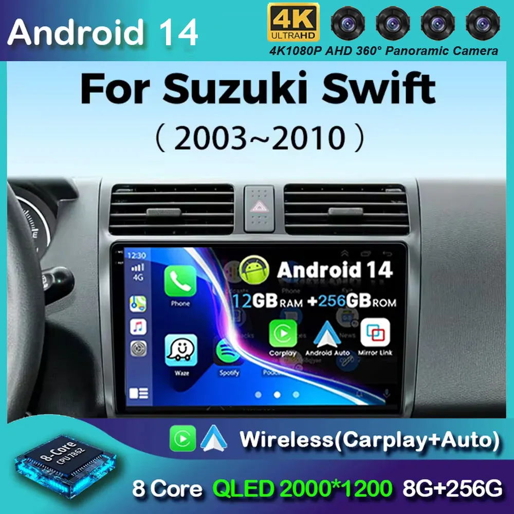 

Android 14 Multimedia Player For Suzuki Swift 2003-2010 Carplay Android Auto Radio Car Radio 4G Navigation GPS RDS DSP 48EQ 2Din