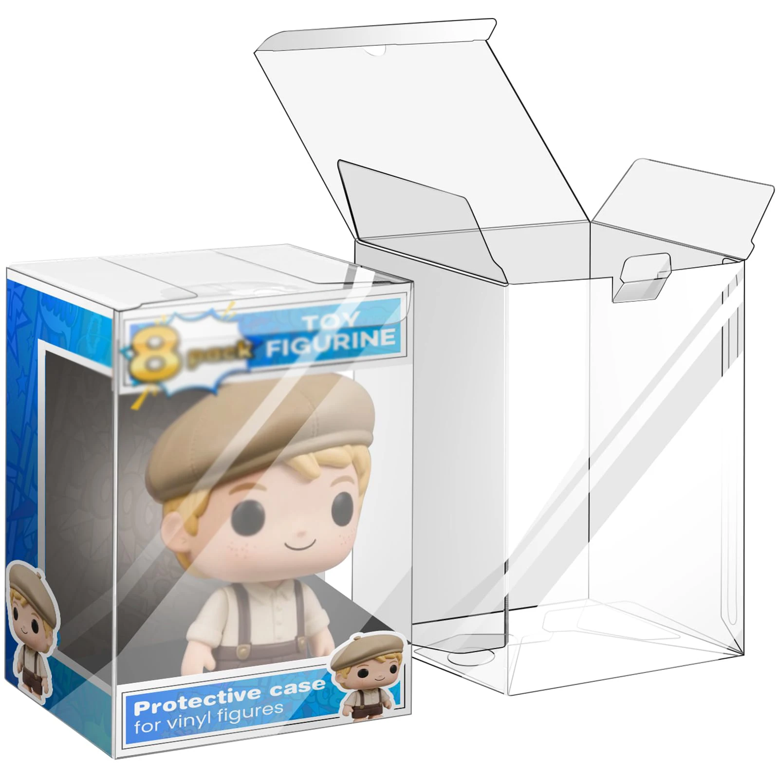 Funda protectora compatible con Funko - Figuras de vinilo pop de 4", protectores transparentes, caja de presentación resistente con película protectora
