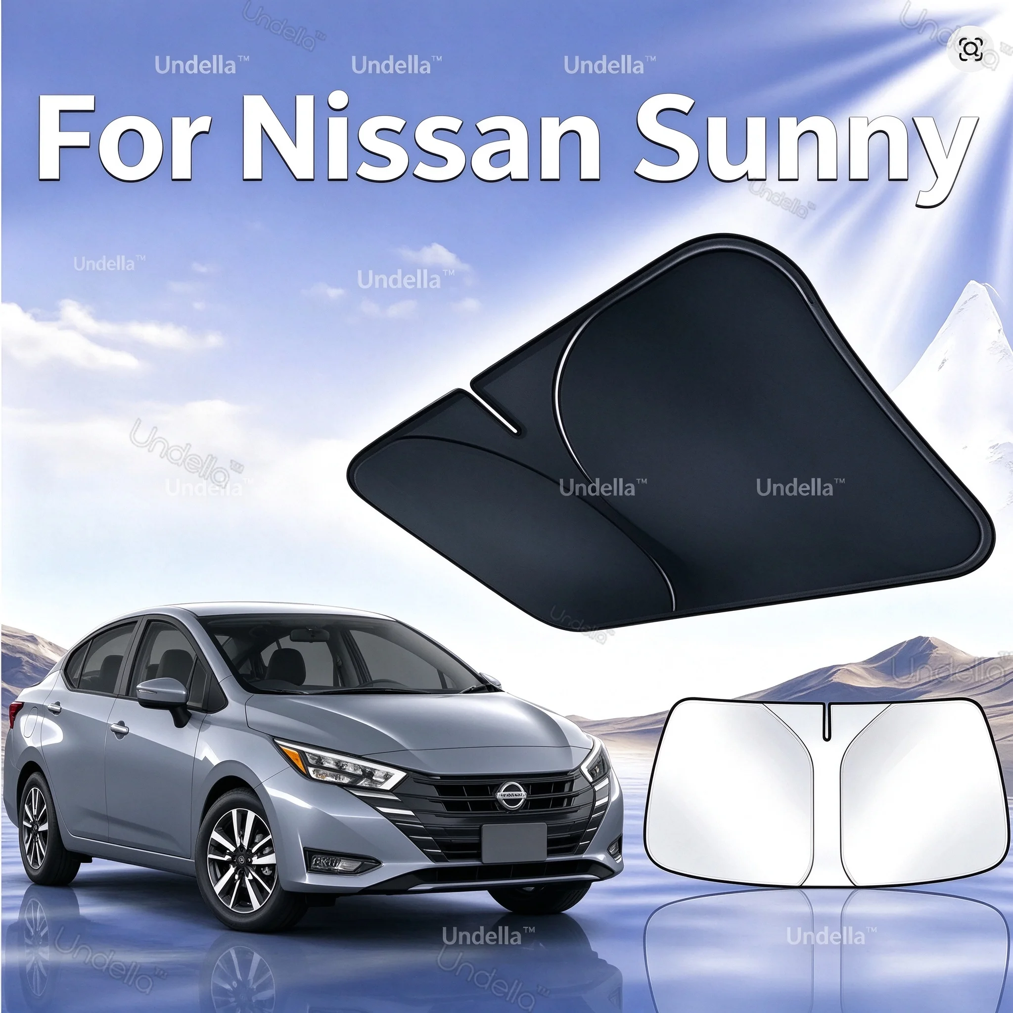 For Nissan Sunny N18 2020-2025 2026 2027 Car Sun Visor Front Windshield Sunshade Heat Insulation Cover Anti-UV Car Accessories