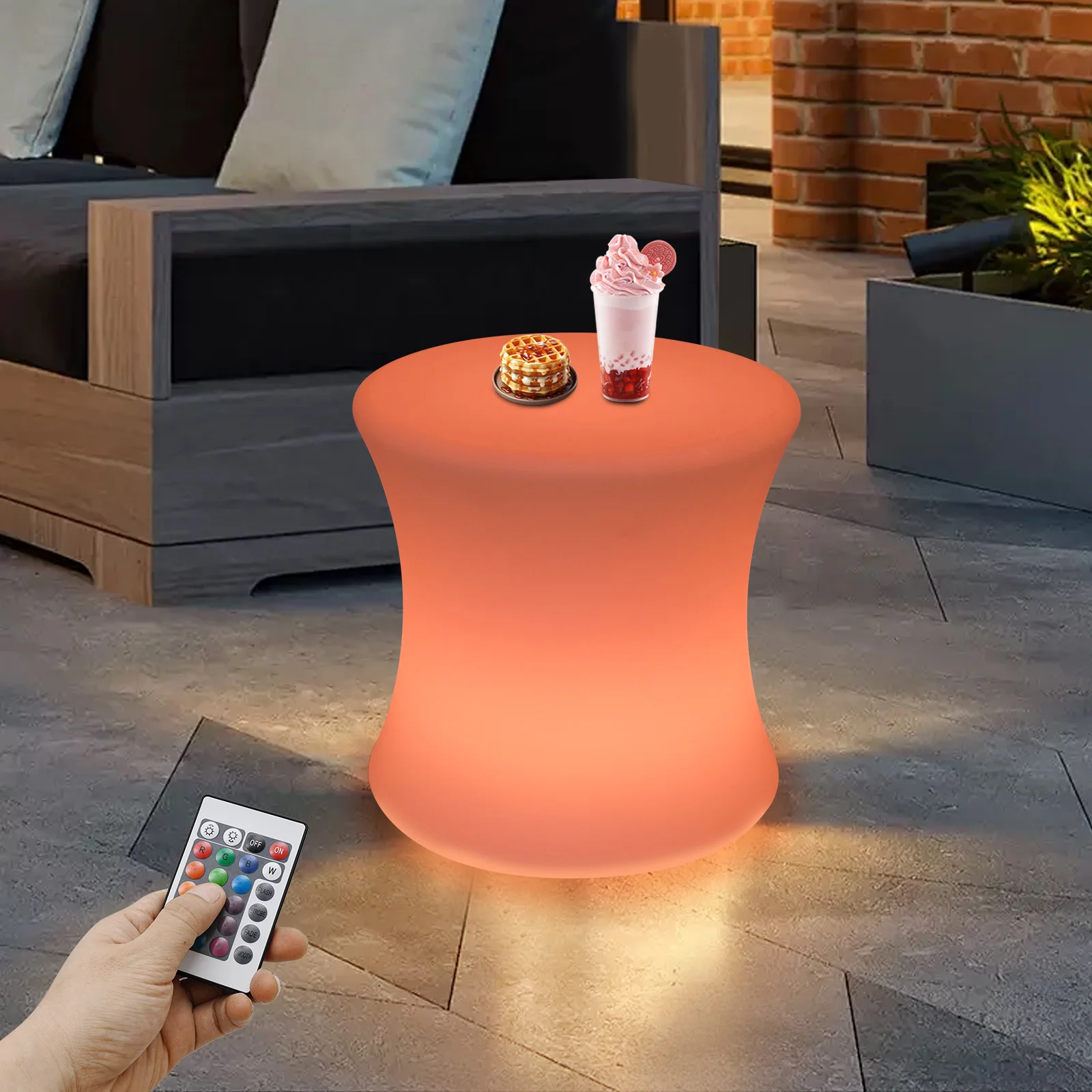 16in LED Cube Chair Lights Cube Stool, 16-Color Changing Waterproof Glow Cube Light up Stool Remote Control Table Party Pool Lig