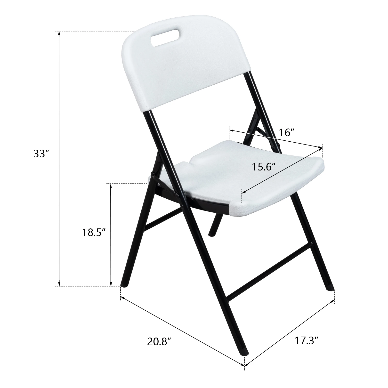 

4pcs 47*54*84cm Garden Plastic Folding Chair White