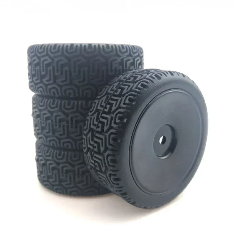 Pneus en caoutchouc pour voiture RC 66mm, 4 pièces, pour WLtoys 144001 et 1/18 1/16 1/10 RC Buggy chenille marche/arrêt route, pièces de rechange de voiture