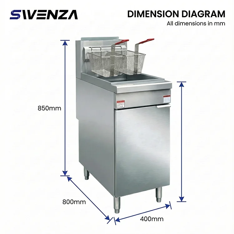 Industrial Catering Gas Oil Fryer Floor Standing Model ETL   Standard for Fast Food