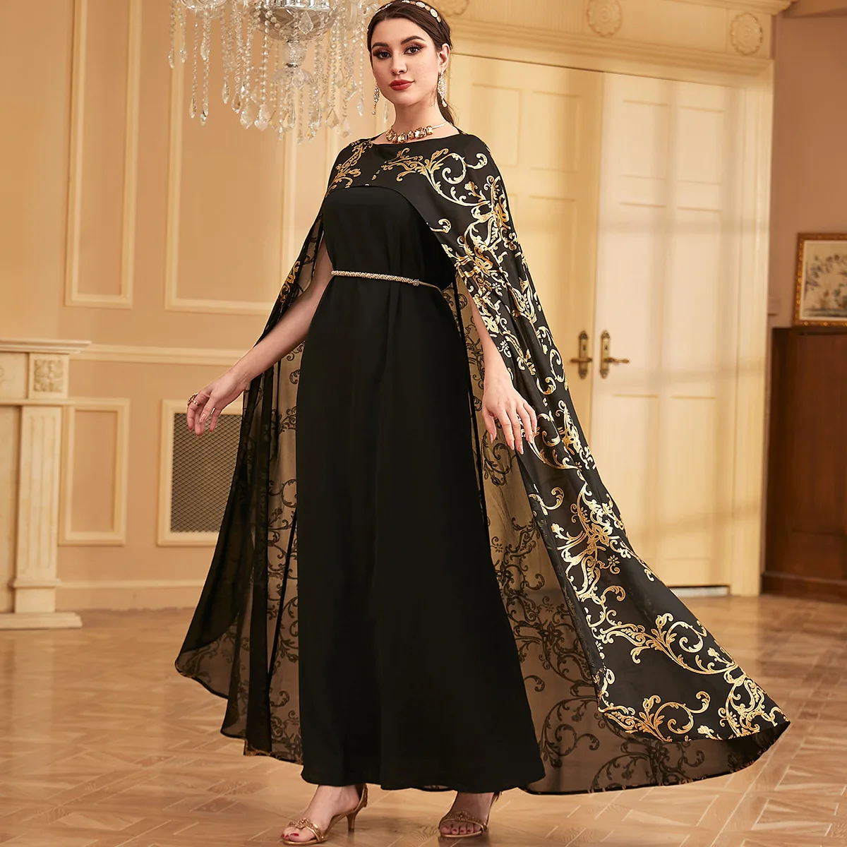 Luksusowe Dubaj Abaje dla kobiet Płaszcz Peleryna Wieczór Impreza Maxi Sukienka Eid Islam Jalabiya Turcja Kaftan Muzułmański Kaftan Marocain Femme