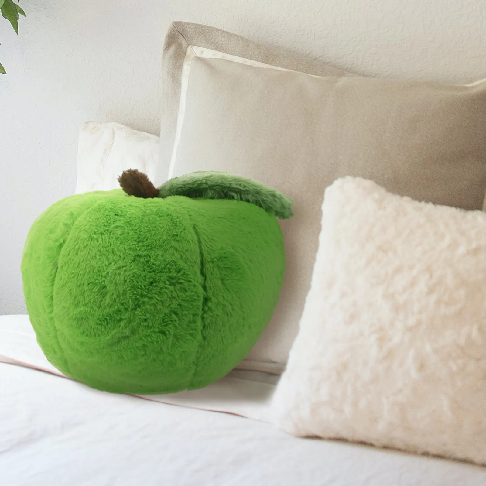 

Realistic Green Shaped Throw Pillow Soft Decorative Stuffed Fruit Cushion for Home Car Office Cute Cozy Accent