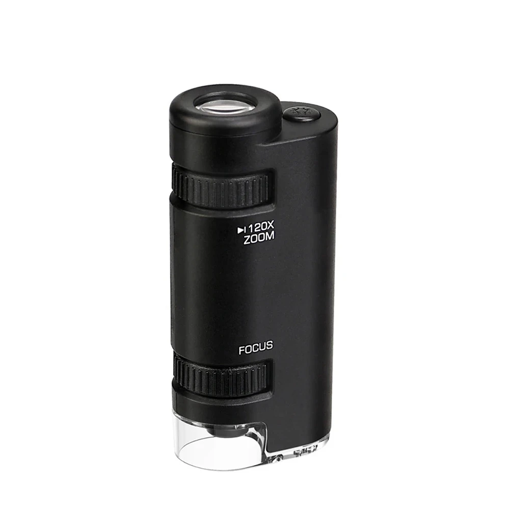 ABUG-Pocket Digital Microscope 60X-120X With AAA Battery, Compact Microscope For Student Science Learning