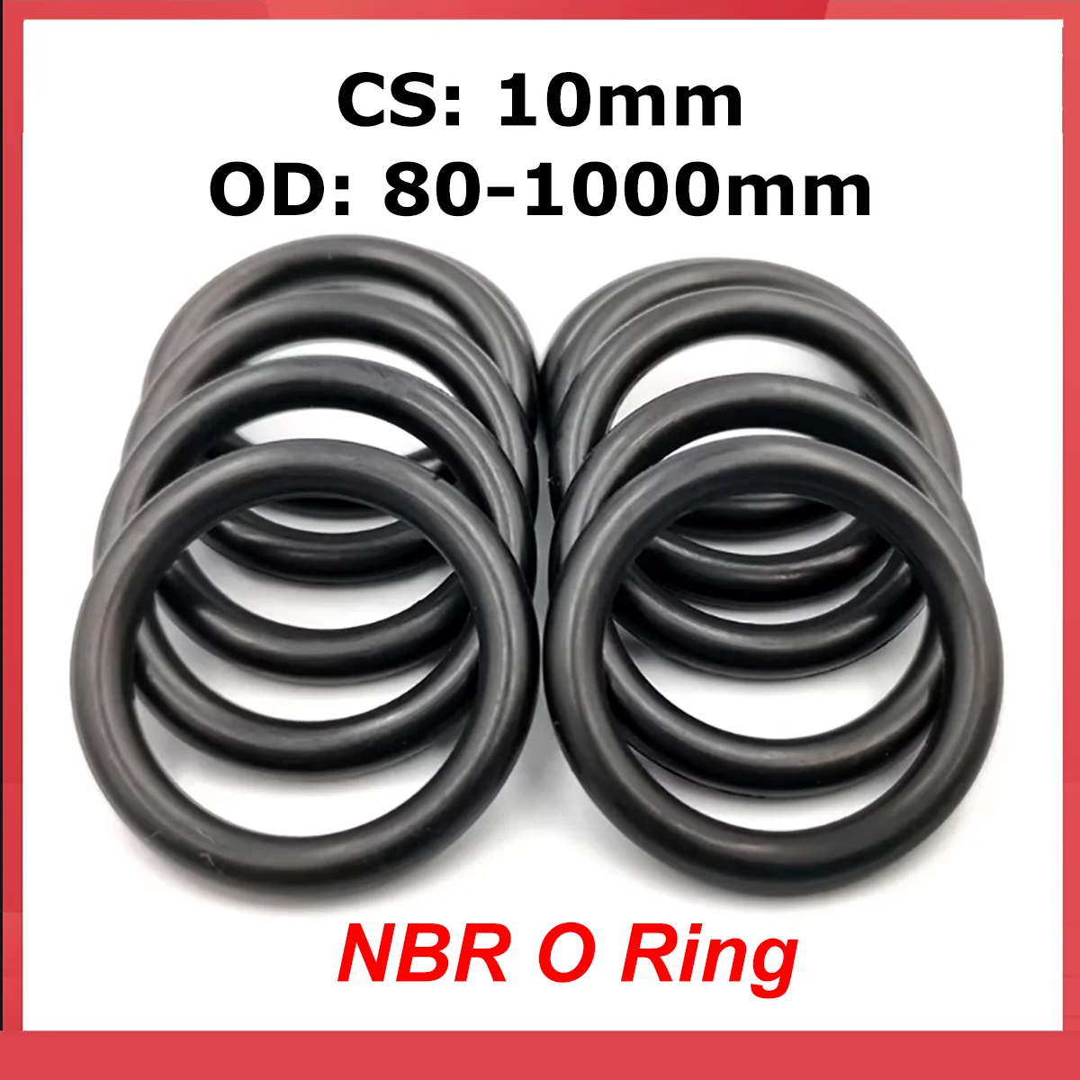 

1pcs NBR O Ring CS 10mm OD 80-1000mm Nitrile Rubber O-Ring Seals Washer Sealing Gasket Oil Resistant High Temperature Oring