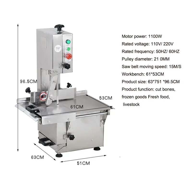 

J210A Electric Bone Saw Meat Cutter Frozen Meat Bone Cutting Machine Commercial Electric Bone Sawing Machine For Cutting Bones