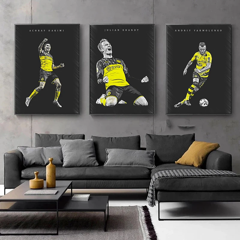 Eleanor Haynes Dortmund Players Marco Reus Dortmund Vintage Painting and Prints Canvas Poster Wall Art Pictures for Living Room