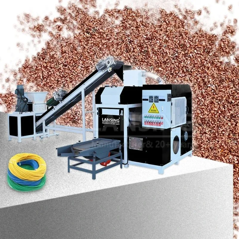 LX-300B Kupferdraht-Schredder- und Trennmaschine, 120–220 kg/h, Kupfer-Granulator, Kabel-Draht-Recycling-Maschine