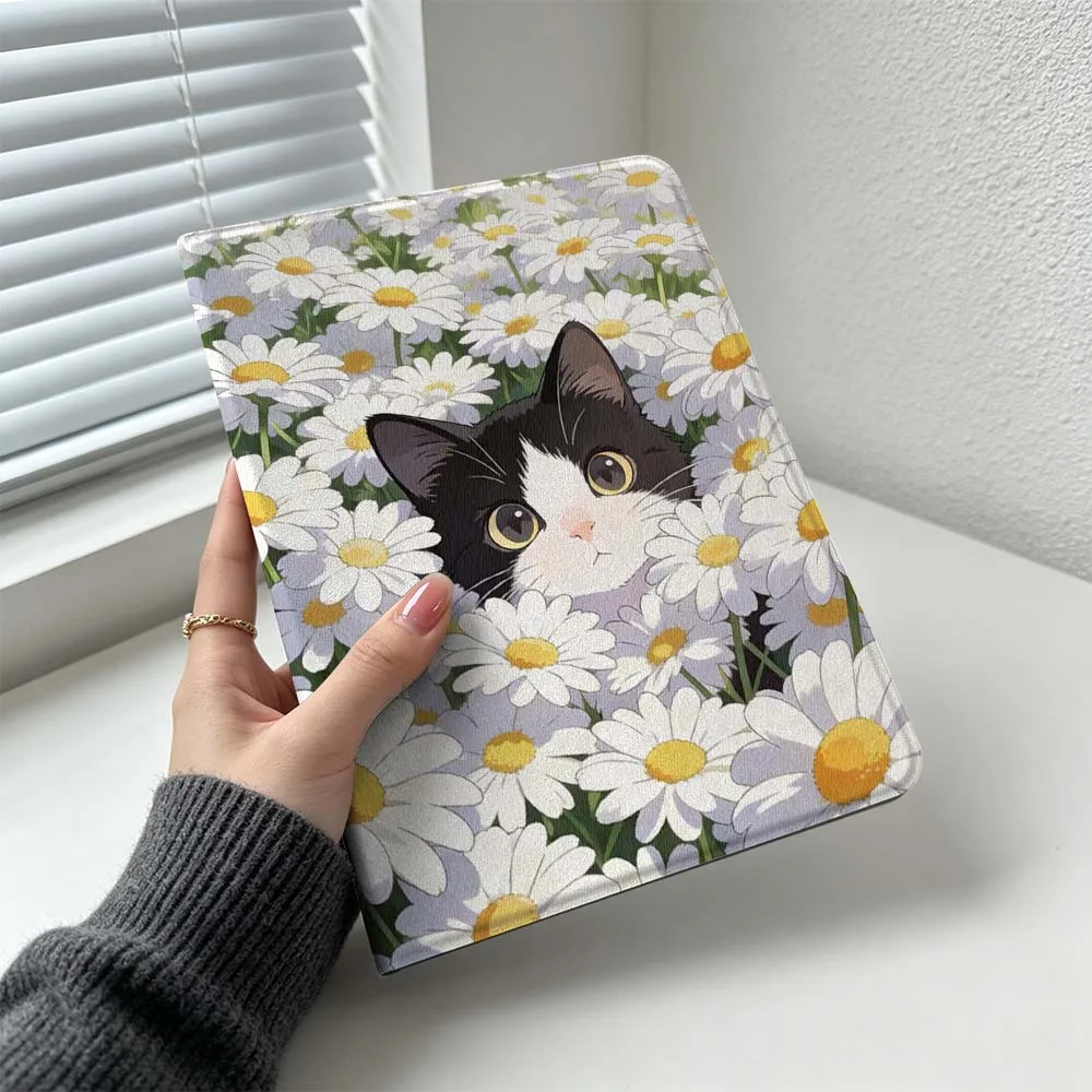Cartoon Fluffy Kitten Face For Huawei MatePad MediaPad MagicPad Honor Pad 10 9 8 X10 X9 X8 Pro Soft Inch Tablet Case Cover
