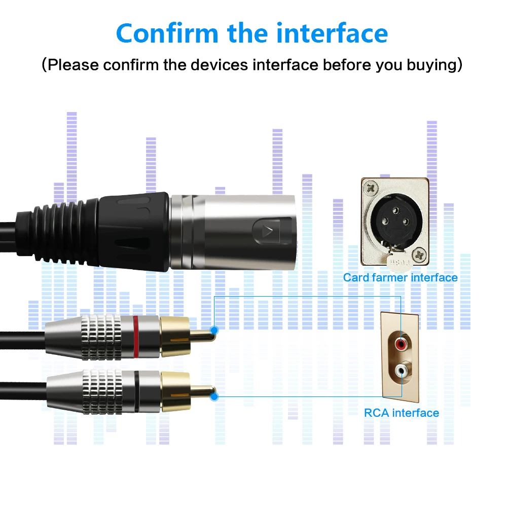 DUPILINK Audio kabel RCA mężczyzna kobieta Cannon wzmacniacz mieszania wtyczka kabel AV Dual XLR na podwójny kabel RCA 1m 1.5m 2m 3m 5m 8m