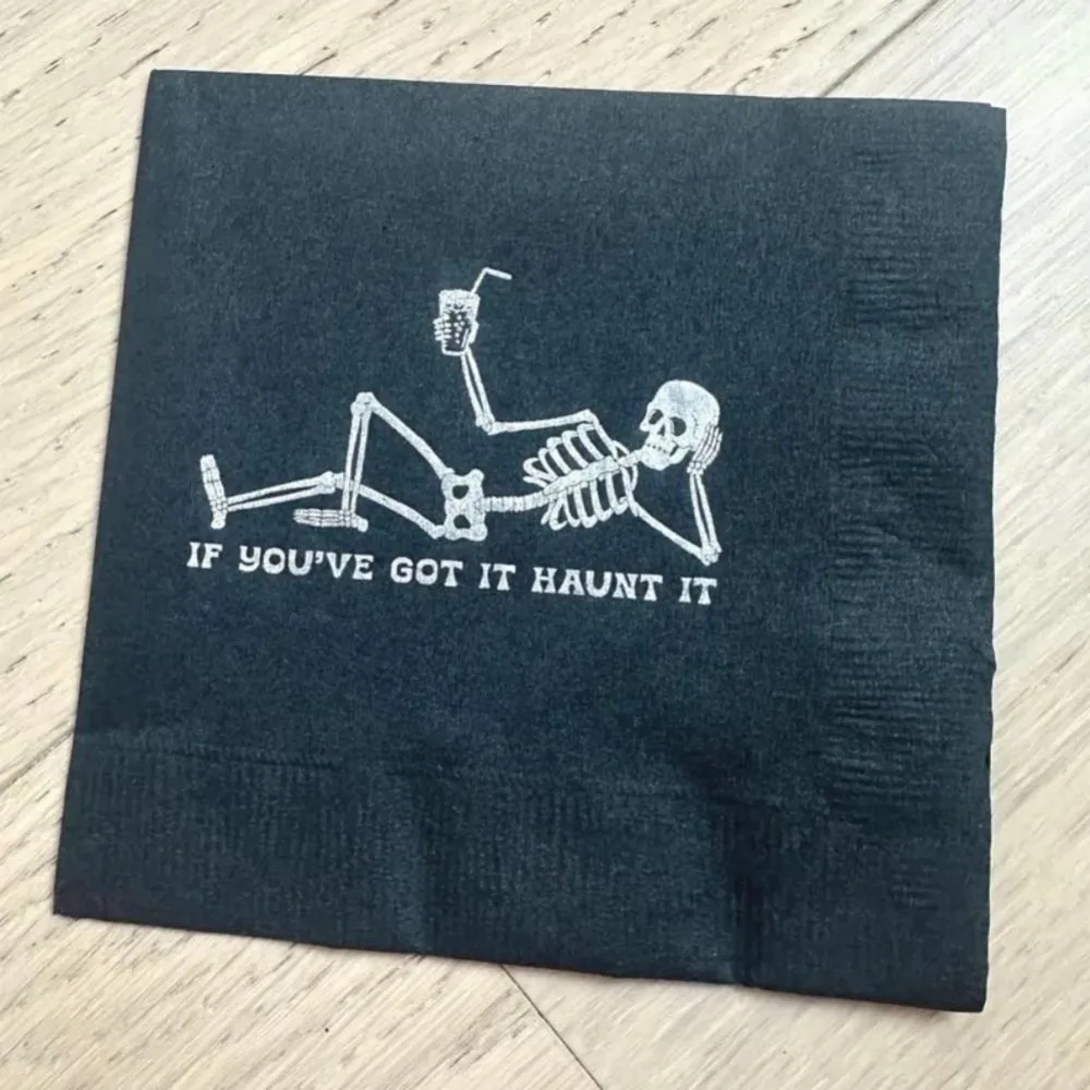 مخصص إذا حصلت على ذلك مسكون ذلك المناديل ، المناديل كوكتيل الهالوين ، لوازم الهالوين ، ديكور الهالوين ، الهيكل العظمي ، حفلة الهالوين