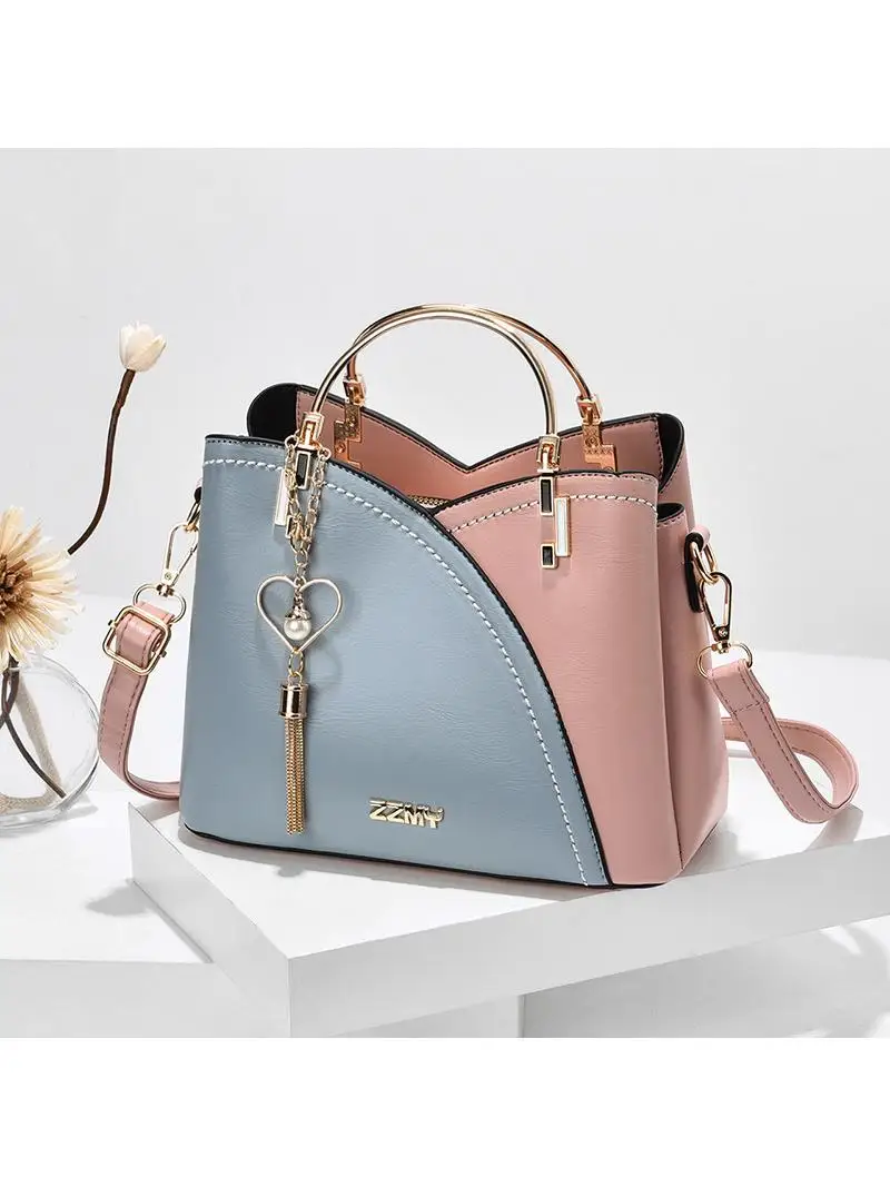 

Xiaoyu Bag Fashionable PU Leather Spliced Women's Handbag Single Shoulder Crossbody Bag City Simple Style Daily Match