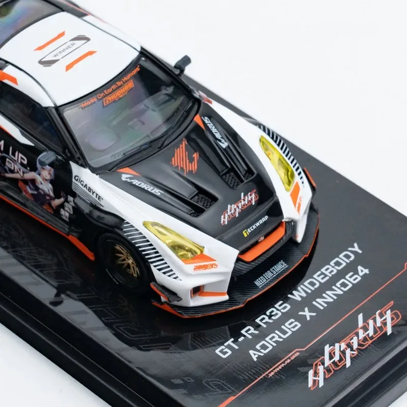 INNO  GTR R35 1/64  WIDEBODY AORUS Alloy Motor Vehicle Toy Die-casting Metal Model Collection Boy Christmas Gift