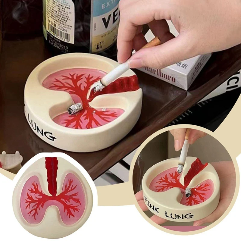 Lung Shape Ashtray Tray Red Funny Ashtray Desktop Home Decoration Handmake Ornaments Decor Birthday For Boyfriend Easy To Use