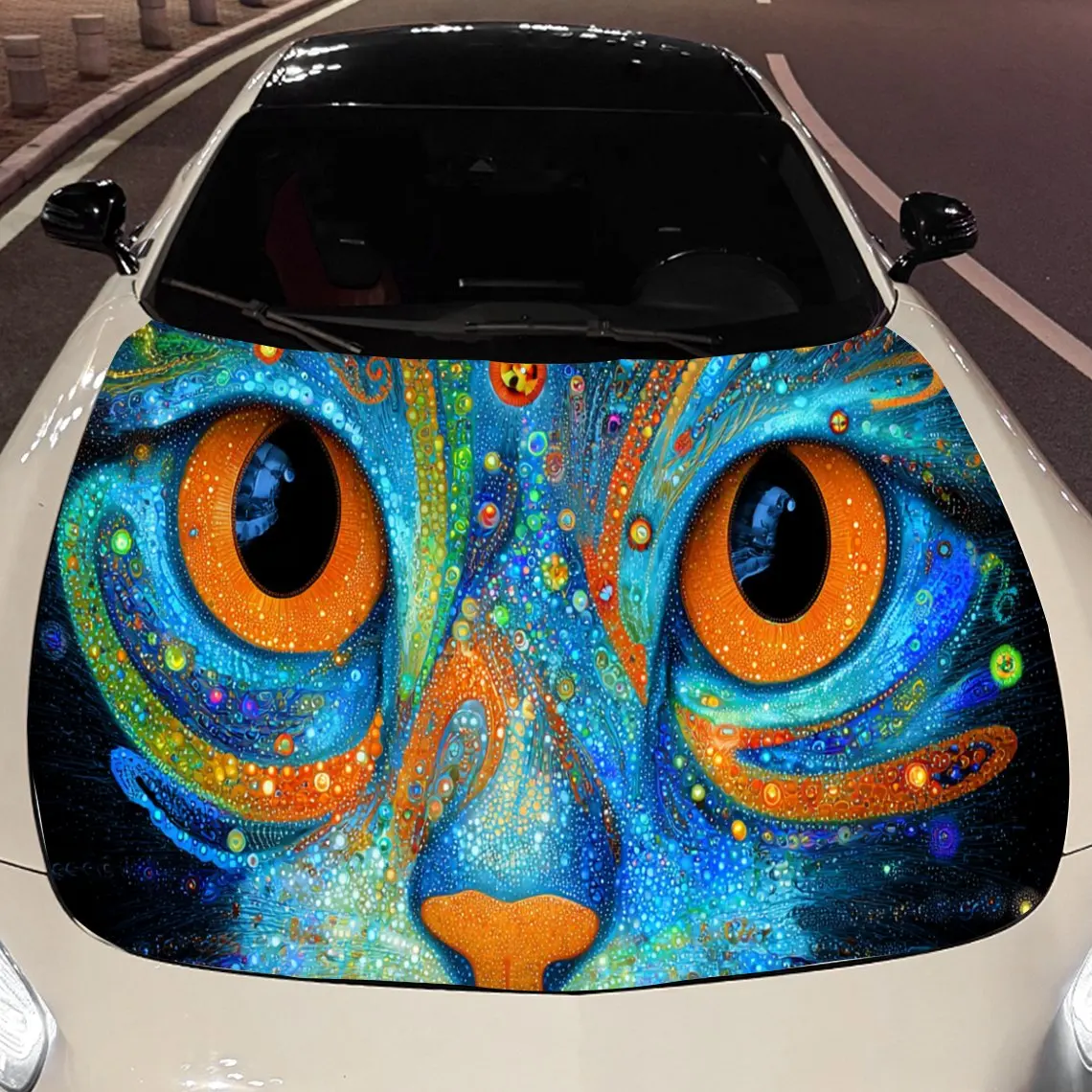 

Magical Cat's Eye print,car hood stickers,PVC waterproof Self adhesive car hood sticker,car hood decoration protection stickers,