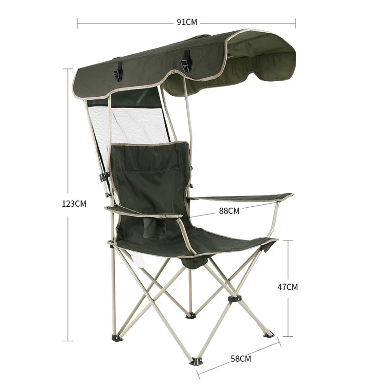 Outdoor Camping Leisure Folding Chairs Beach Sunshades Fishing Chair Camping Sketching Automatic Folding and Reclining Chairs