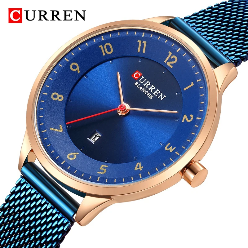 CURREN Watch Women Fashion Blue Quartz Women\'s Bracelet Watches Luxury Casual Waterproof Wristwatch Female Clock Gift for Wife