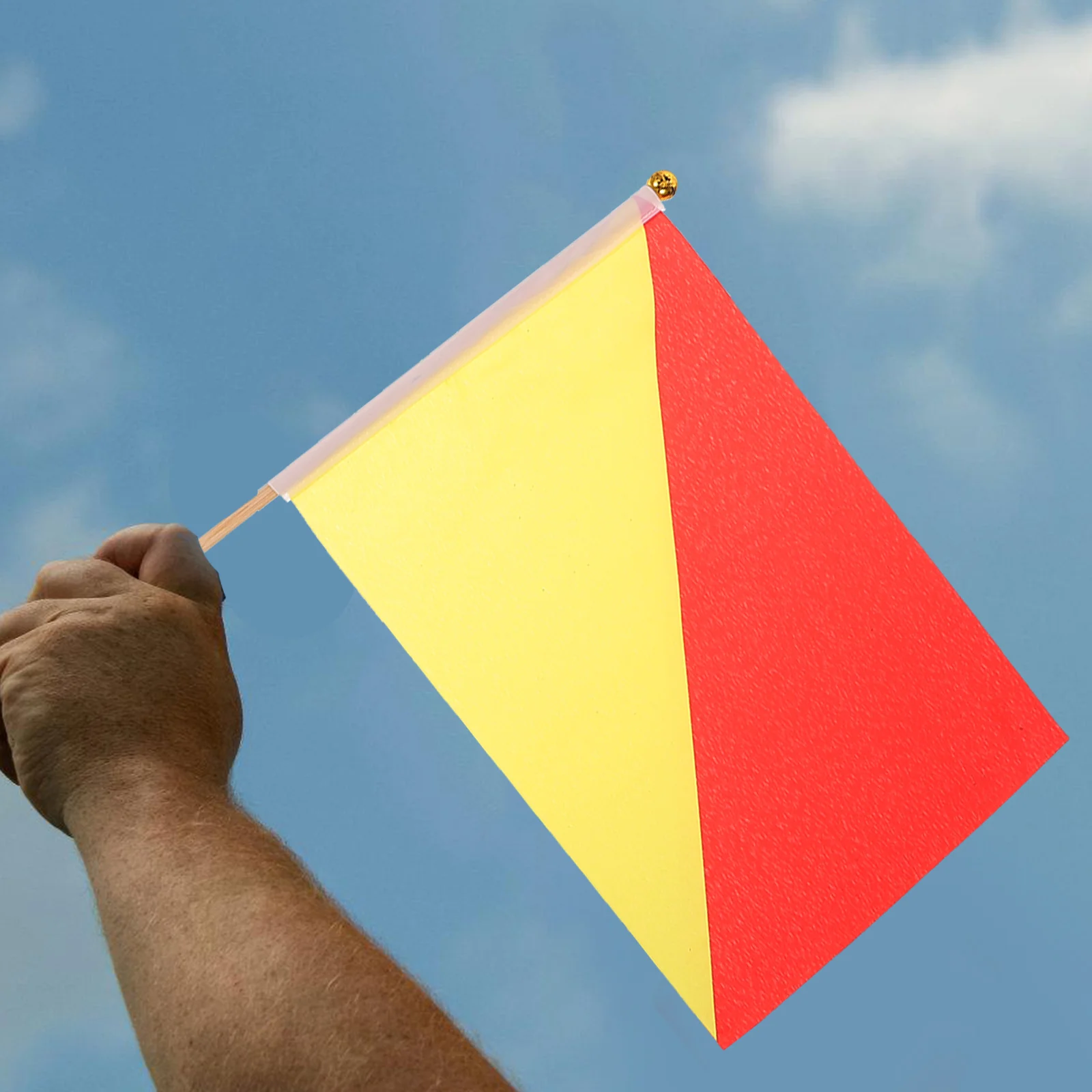 

6 шт. сигнальный флаг полиэстер деревянная ручка военный рефери безопасность размахивание игры гонки