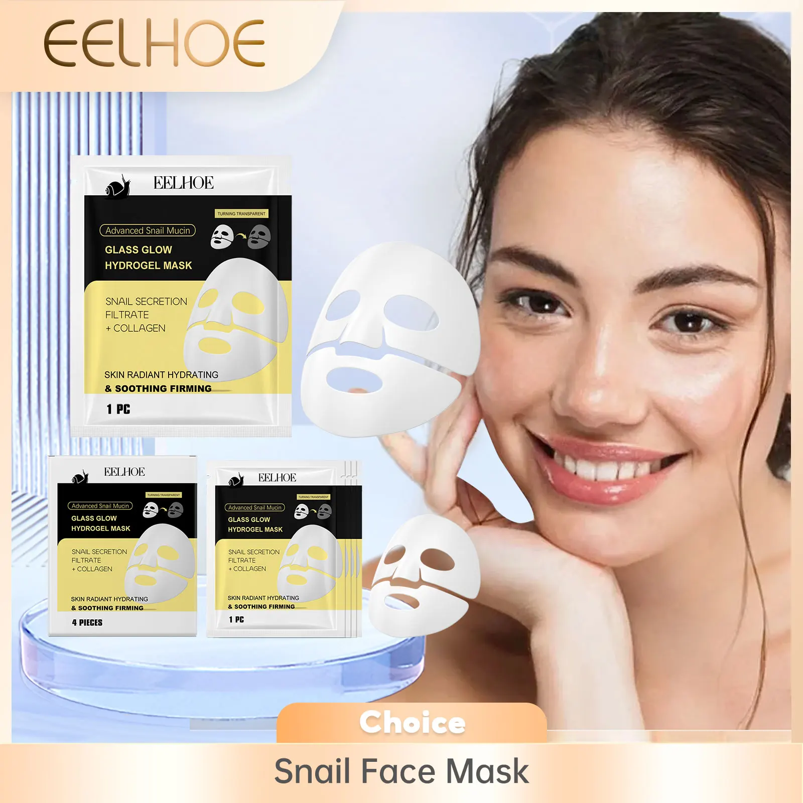 3 In 1 Face Mask Firming Skin Moisturizing Lifting Facial Contour Smooth Skin Rejuvenation Collagen Snail Secretion Facial Mask