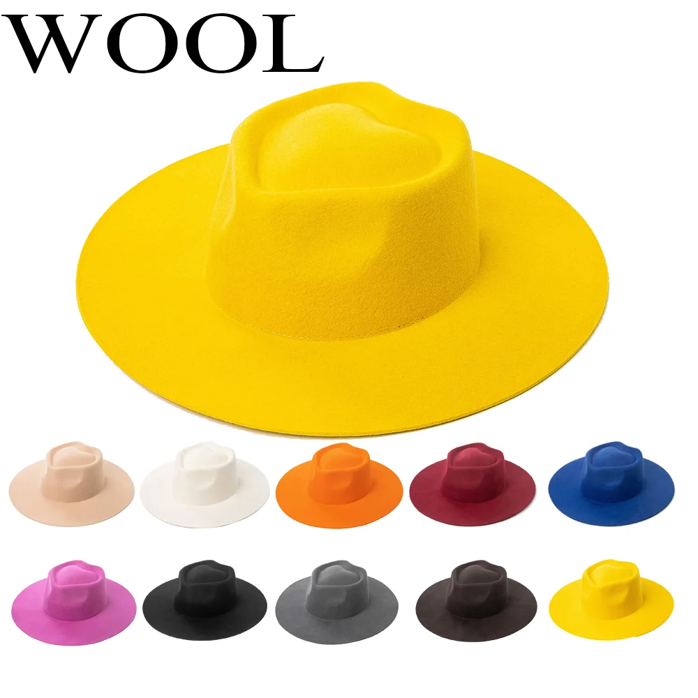 Fedora Hat Wool - قبعة فيدورا من الصوف للنساء، موديل