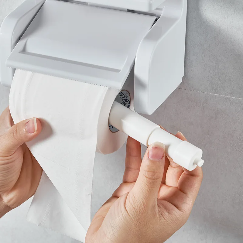 Replacement Toilet Roll Paper Shaft Tissue Box Adjustable Paper Roll Core Tissue Spindle Insert Spring For Bathroom Accessories