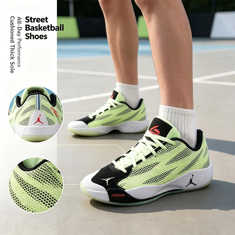 Nike  JORDAN LUKA 77 PF IF1611-700 Genuine Green Black Basketball Sneakers Cushioned Thick Sole Street Sport Performance Shoes