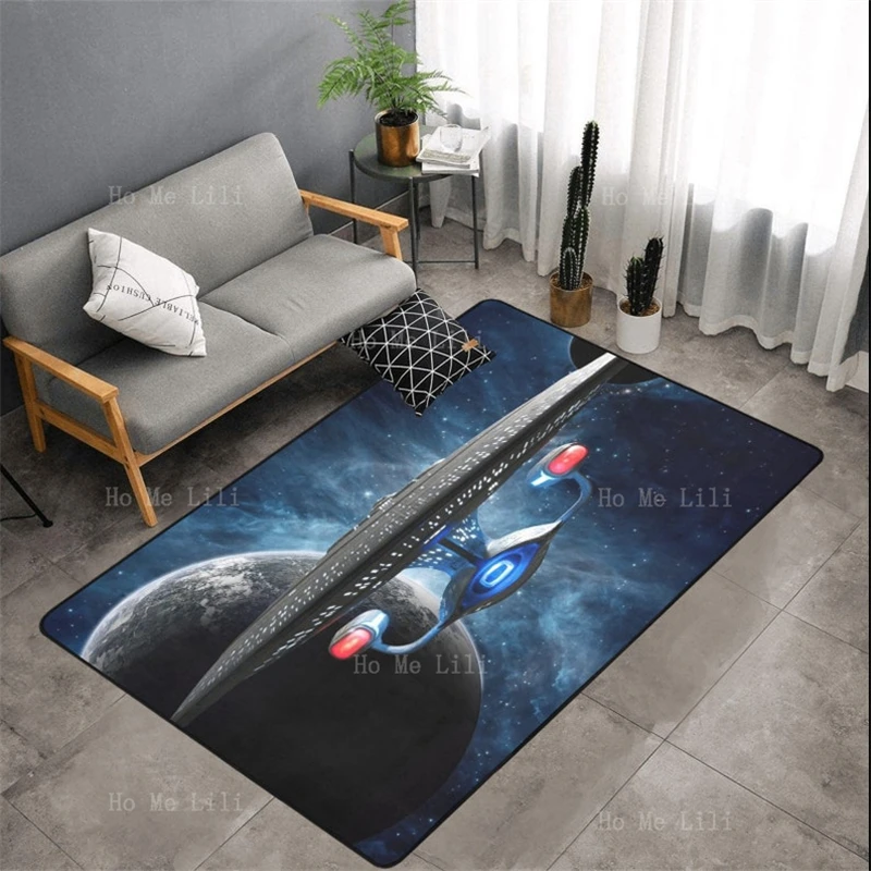 

Spaceship Salvador Dali Clock Pattern Flannel Floor Rugs Popular Carpet Living Room Home Decor Non Slip Modern Themed Gift