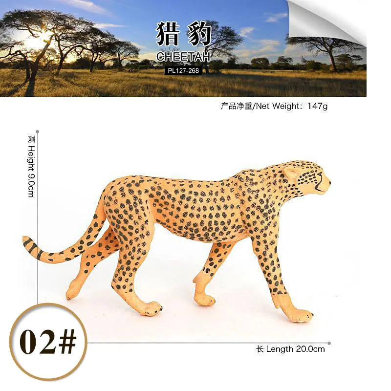 Cognitieve simulatie Wildlife Modellen Luipaard Panter Cheetah Sneeuwluipaard Actiefiguren Miniatuur Ornament Accessoires Speelgoed