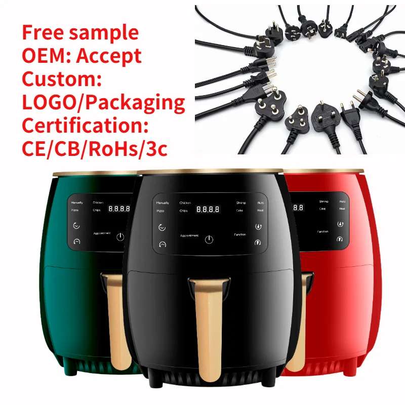 Support OEM Hot Sale 6L Oven Digital Electric Deep Fryers Industrial Silver Crest Air Fryer
