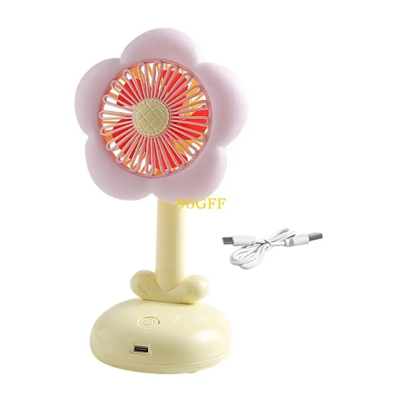 96GF Quiet Operation Small Electric Fan with Ambients Lighting Perfect for Nighttimes