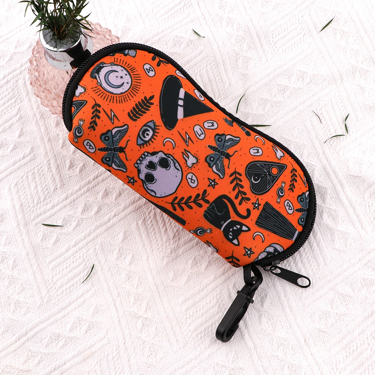 Horror Skeleton Style Sunglasses Bag Glasses Box Men Women Glasses Case Eyewear Case Zipper Fabric Glasses Box Halloween Gifts