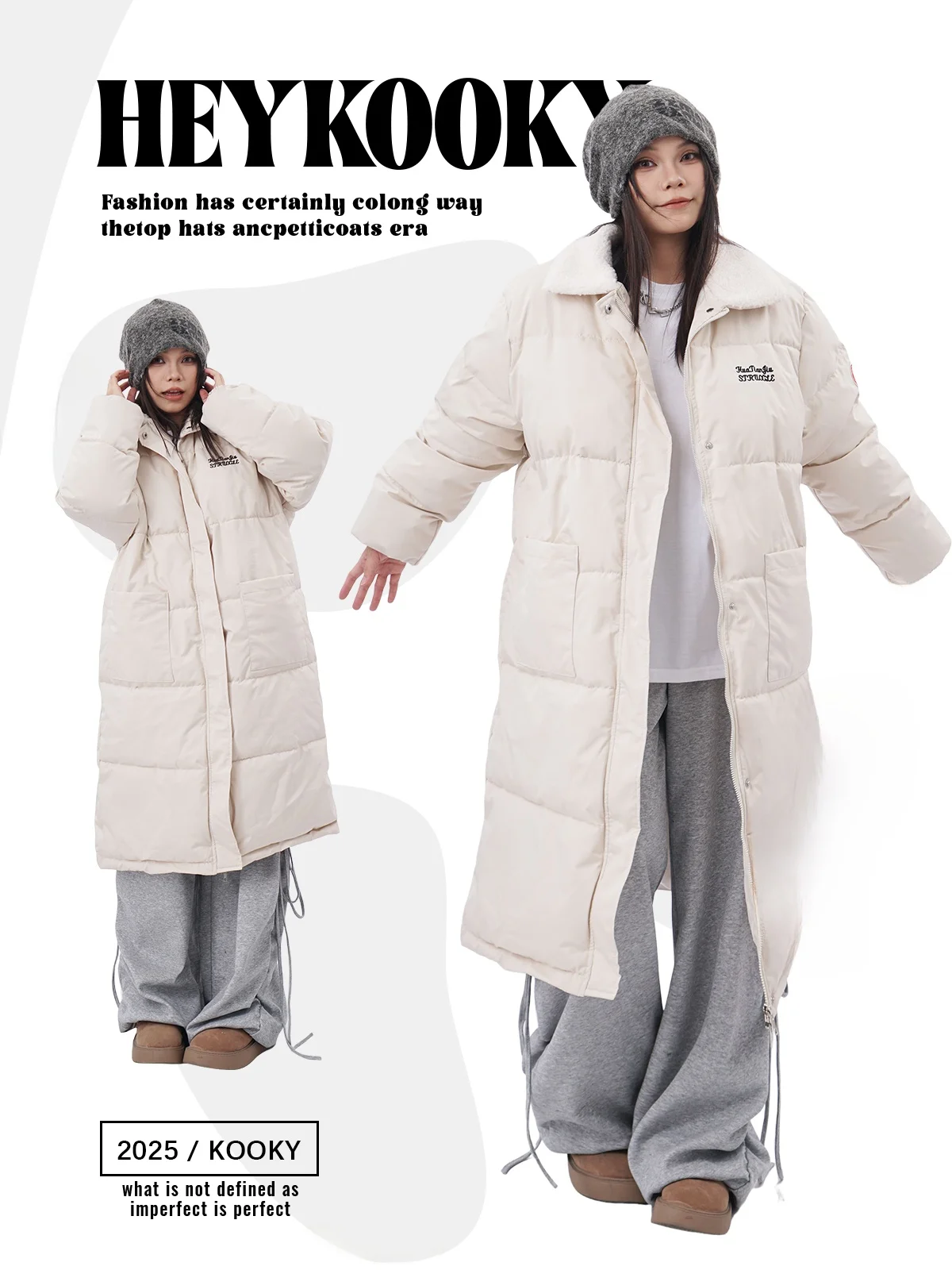 

Thiened Long Slimming Warmth Cotton Jaet Coat with Fur Collar Oversize Lengthened down Cotton Outerwear for Women