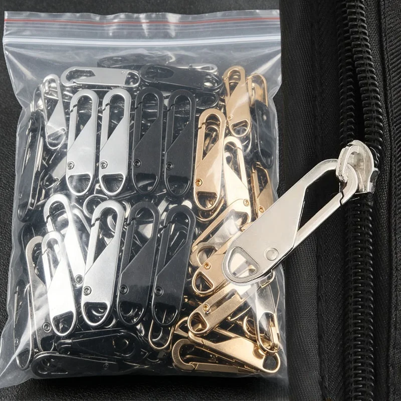 1-10Pcs Zipper Slider Puller Instant Zipper Repair Bag Replacement Bad Buckle Travel Bag Suitcase Zipper Head DIY Sewing Craft