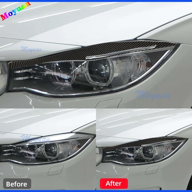 

For BMW 3 Series E90 318i 320i 325i 2009-2012 Car Accessories Carbon Fiber Car Headlight Eyebrow Trim Cover Decoration Stickers