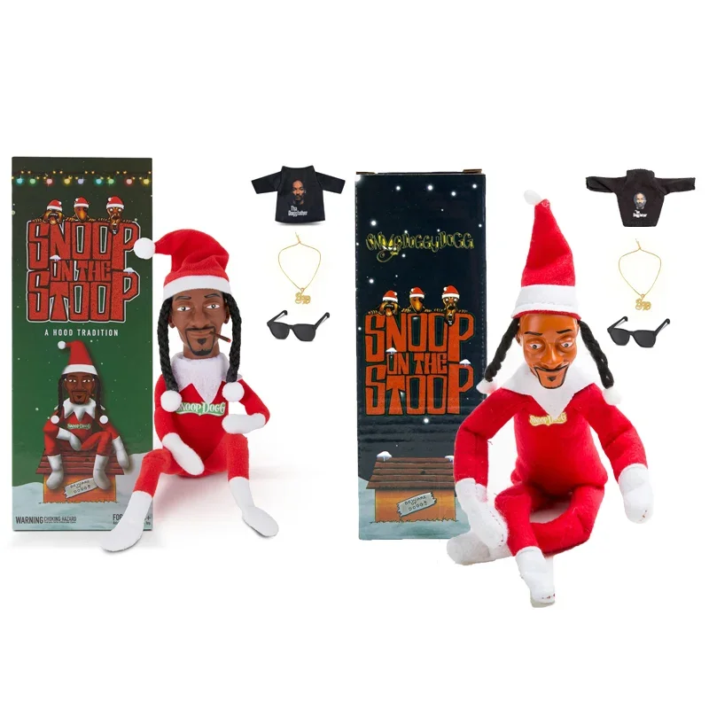 2024 Snoop Dogg Snoop on a Stoop Christmas Elf Doll Christmas Decorations Plush Toys Including T-Shirt Christmas Home Decor