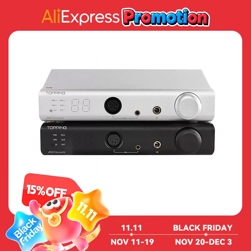 Toppinga90女性用完全dirscreteバランスヘッドフォンアンプnfca 4ピンxlr/4.4バランス/6.35 mmse出力プリアンプ