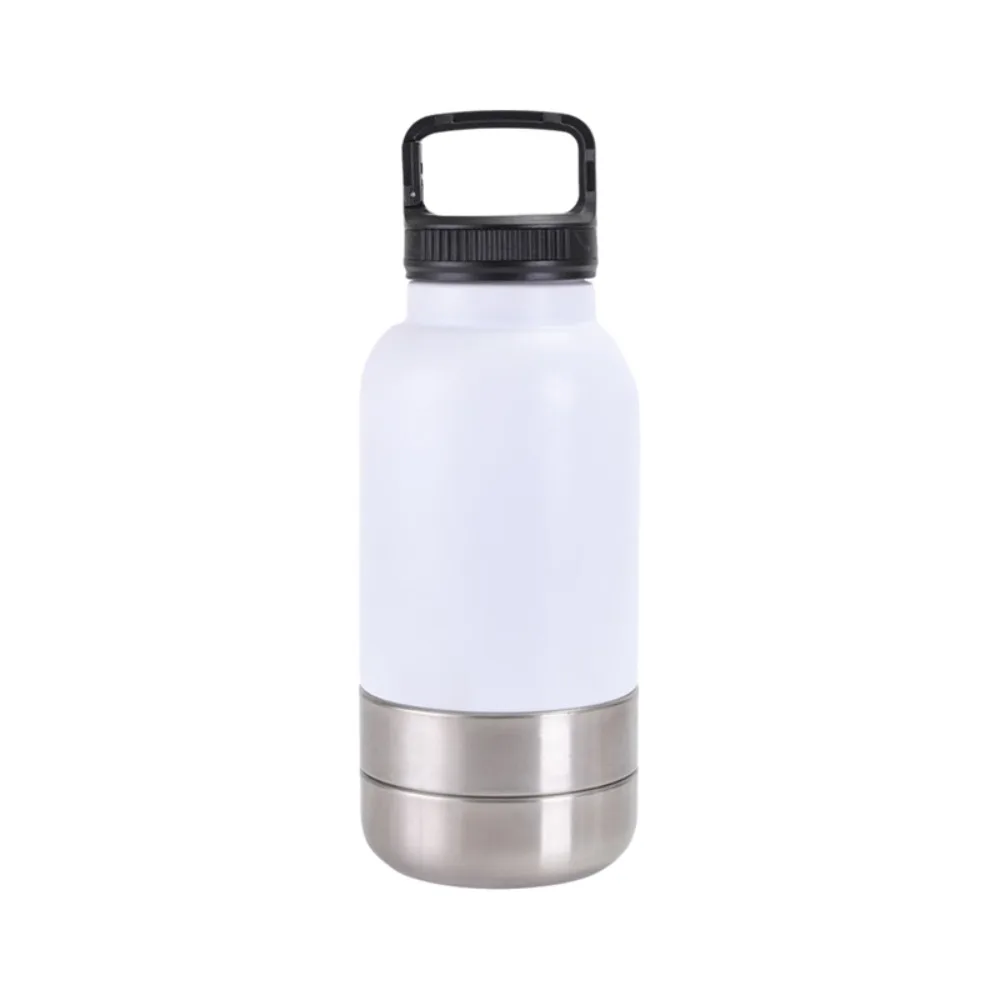 3 in 1 Stainless Steel Pet Water Bottle Multi-layered 32Oz Dog Drinking Bottle Detachable Leak-proof Dog Feeding Bottle