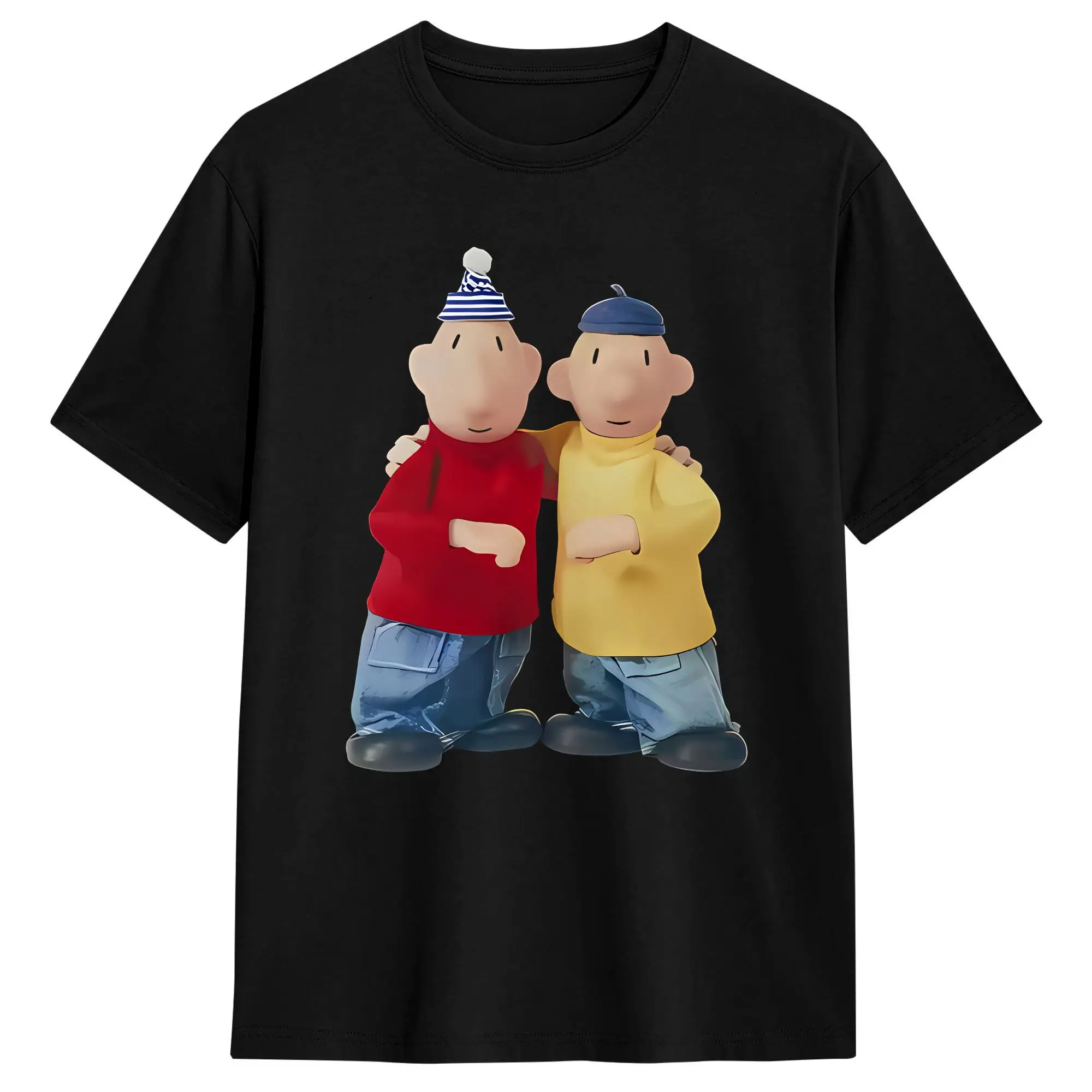 Men T-Shirt Cartoon Bluto and Olive Oyl Character Novelty Pure Cotton Tees Short Sleeve  T Shirts Round Collar Clothing Gift